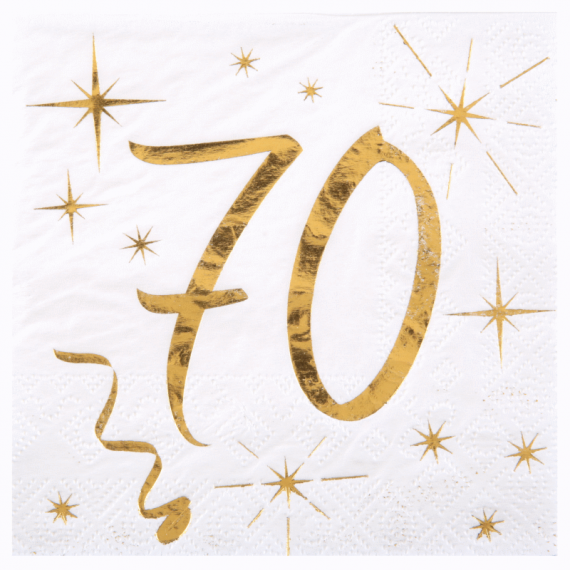 Bougie d'anniversaire chiffre 70 dorée pour decor gateau élégant
